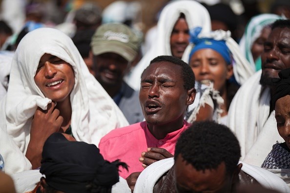 People mourn the death of Dinka Chala who was shot dead by Ethiopian forces in Yubdo Village, about 100km from Addis AbabaZACHARIAS ABUBEKER/AFP/Getty Images)